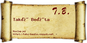 Takó Beáta névjegykártya